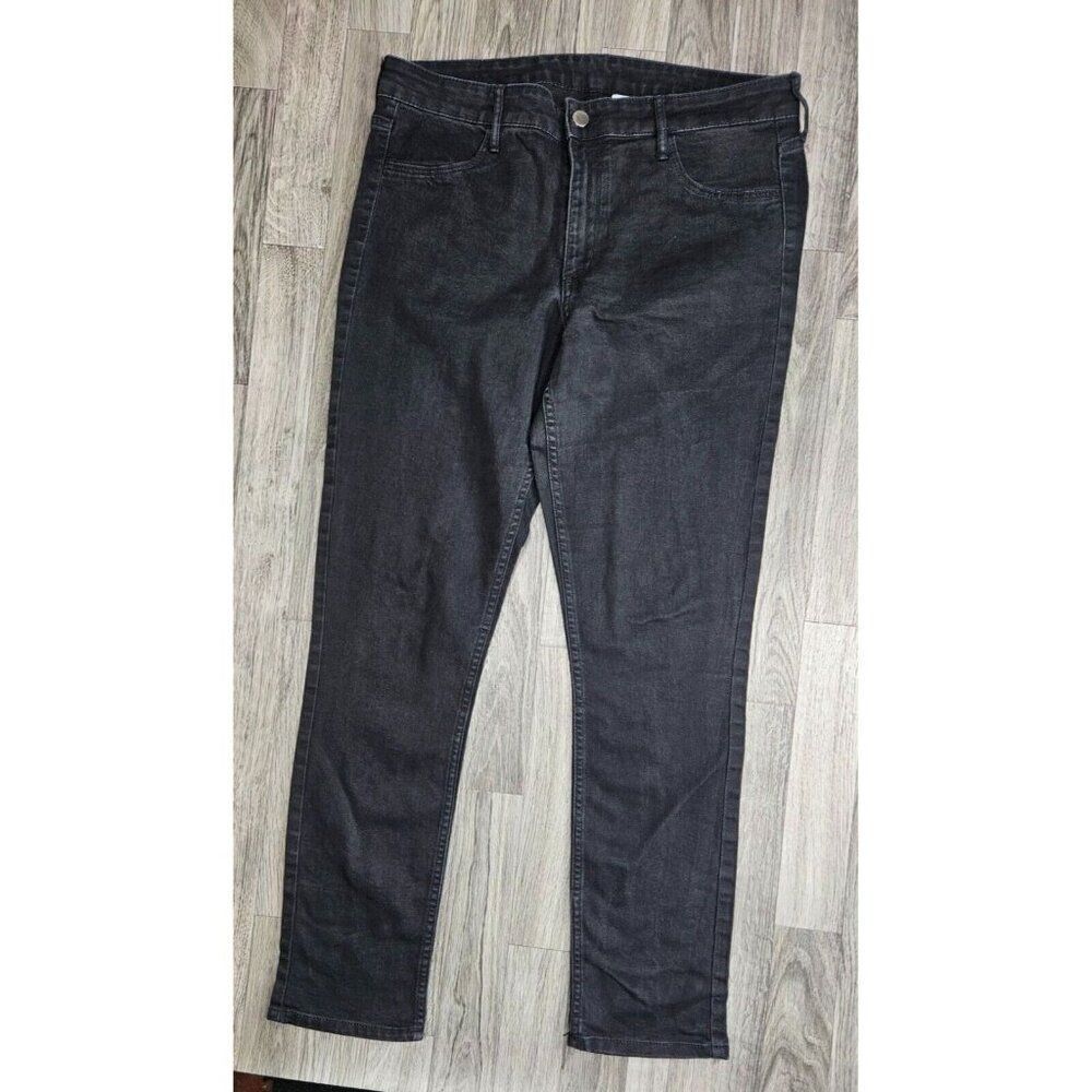 &Denim By H&M Womens Size 33 Skinny Ankle Regular Waist Black Grey Denim Jeans